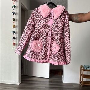 Dolls Kill Pink Leopard Print Sweater